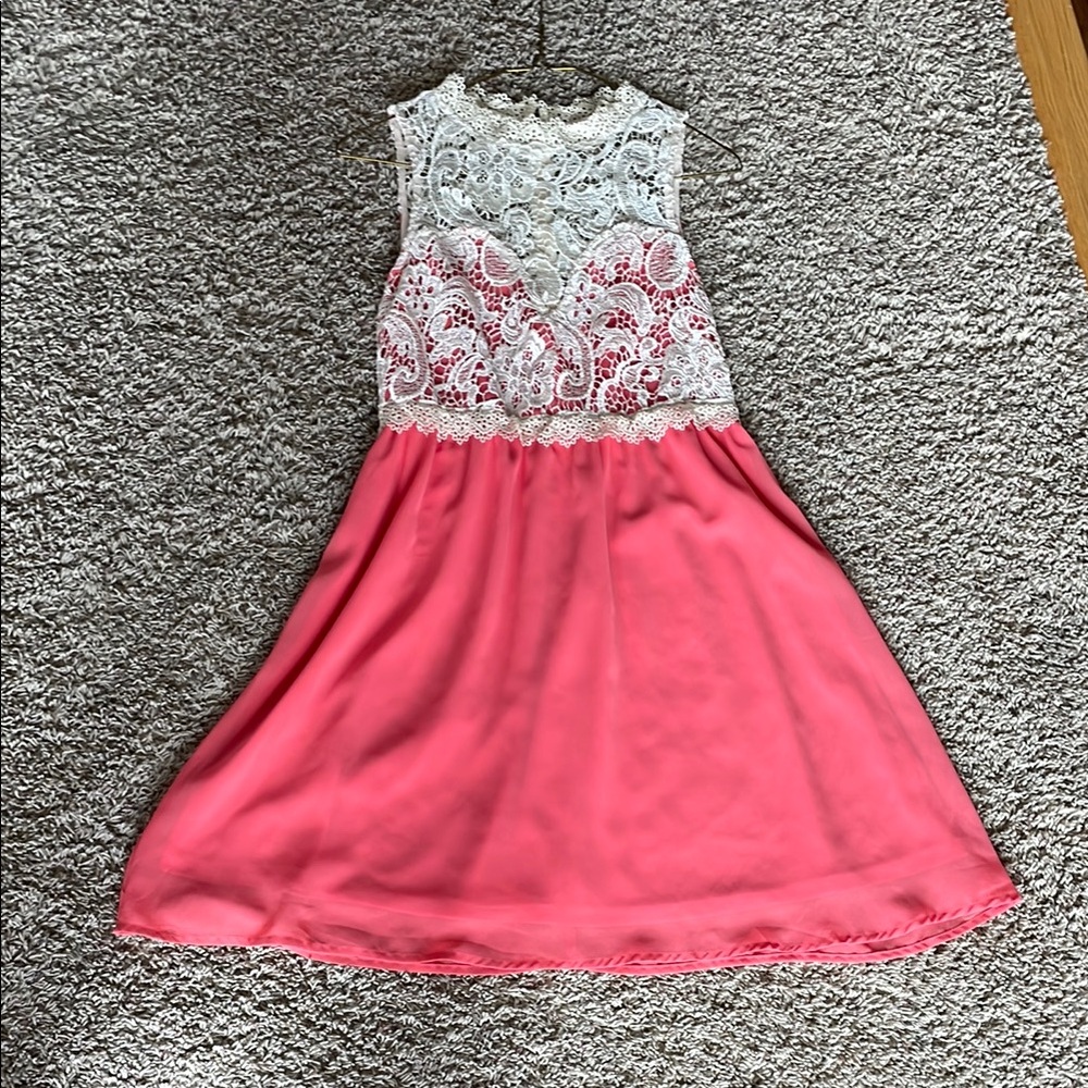 Pink Lily White and Pink Sleeveless Sundress